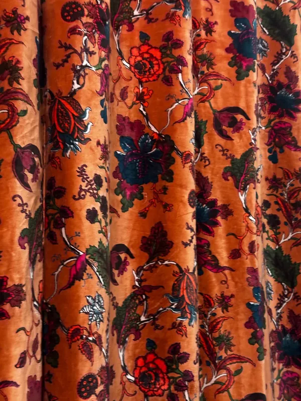 Earthy_Elegance:_Deep_Rust_Floral_Patterned_Velvet_Window_Treatments