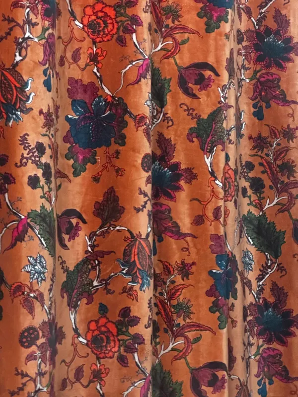 Earthy_Elegance:_Deep_Rust_Floral_Patterned_Velvet_Window_Treatments