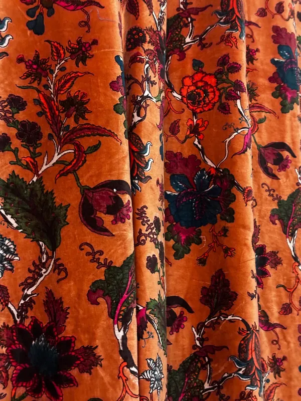 Earthy_Elegance:_Deep_Rust_Floral_Patterned_Velvet_Window_Treatments