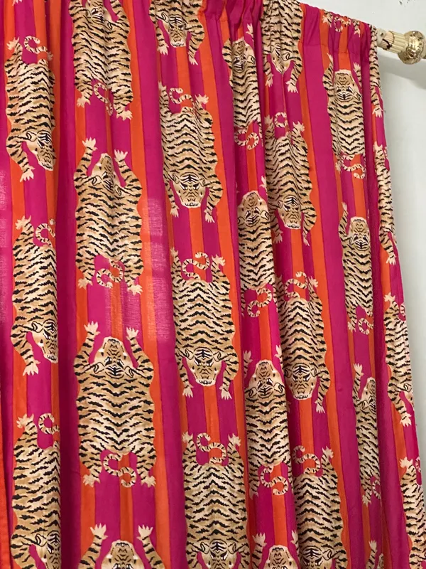 Tiger_Print_Curtain,_Boho_Cotton_Drapes,_Set_Of_2