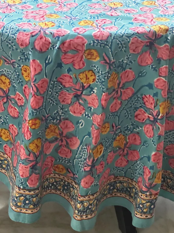 Hand_Block_Print_Round_Tablecloth:_Floral_Sheeting_Fabric,_8_Seater