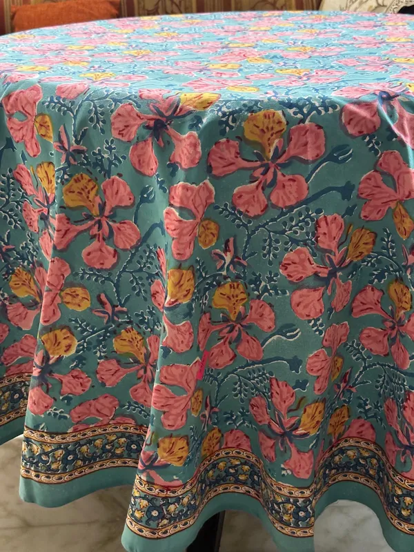 Hand_Block_Print_Round_Tablecloth:_Floral_Sheeting_Fabric,_8_Seater