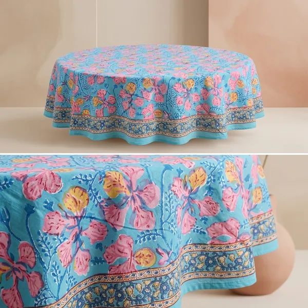 Hand_Block_Print_Round_Tablecloth:_Floral_Sheeting_Fabric,_8_Seater