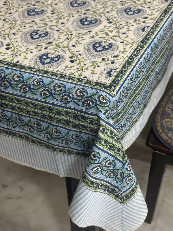 Hand_Block_Print_Tablecloth:_Floral_Indian_Decor,_Rectangular_6-Seater