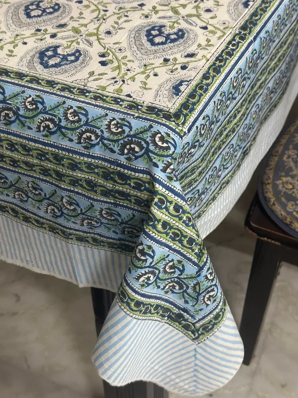 Hand_Block_Print_Tablecloth:_Floral_Indian_Decor,_Rectangular_6-Seater