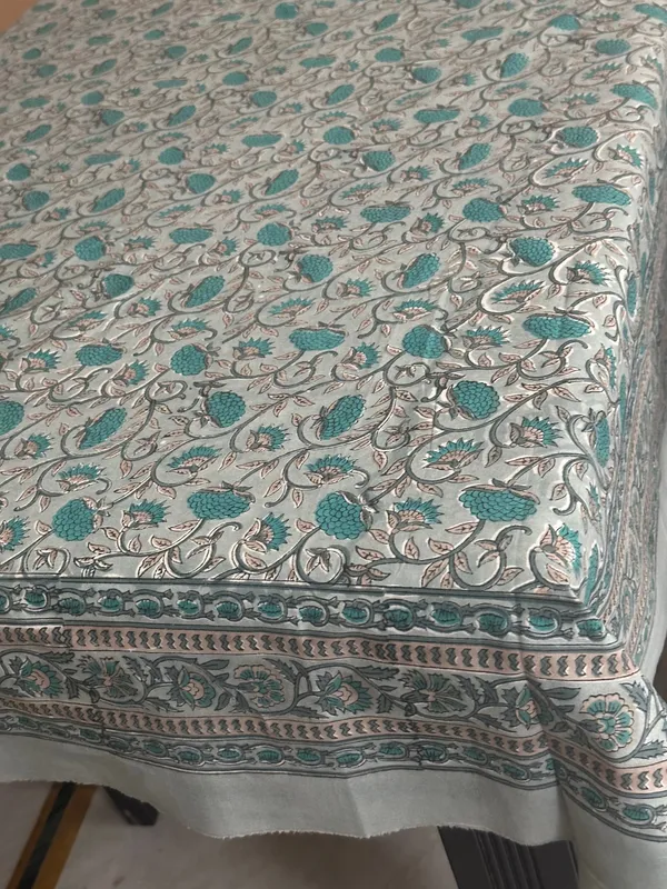 Hand_Block_Print_Cotton_Tablecloth:_Indian_Floral_Design