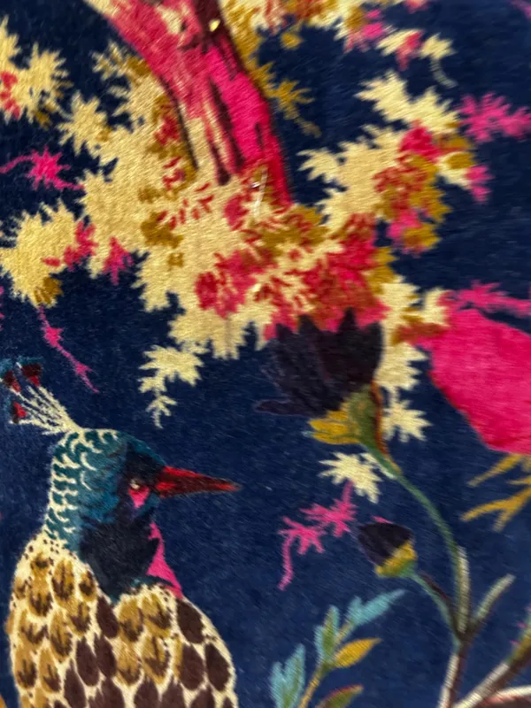 Velvet_Pillow_Cover_Of_Blue_Bird_Print,_Can_Be_Customize_Any_Size