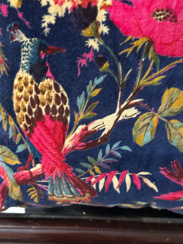 Velvet_Pillow_Cover_Of_Blue_Bird_Print,_Can_Be_Customize_Any_Size