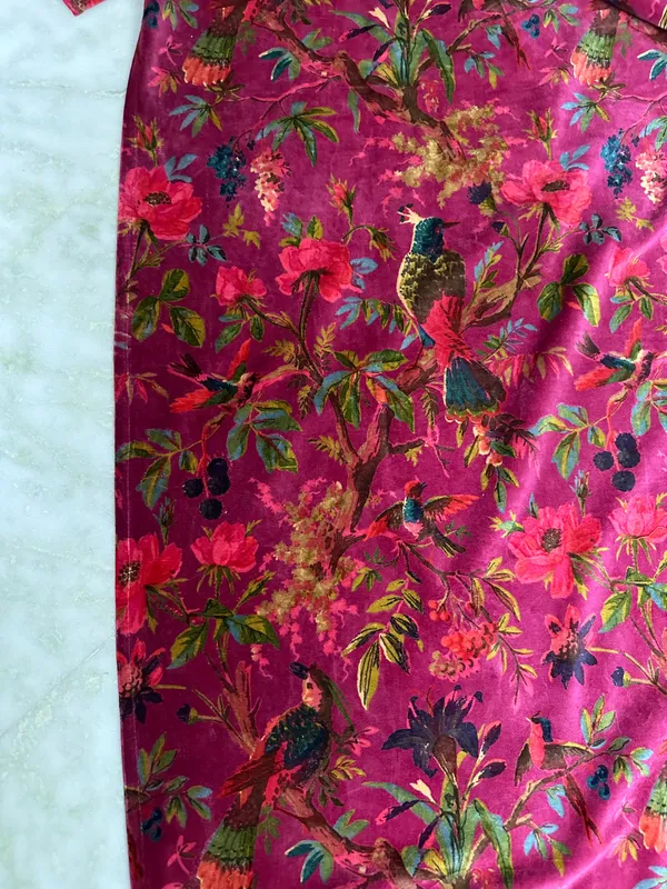 Luxury_Cotton_Velvet_Fabric:_Bird_Print_Upholstery,_Home_Decor_By_The_Yard