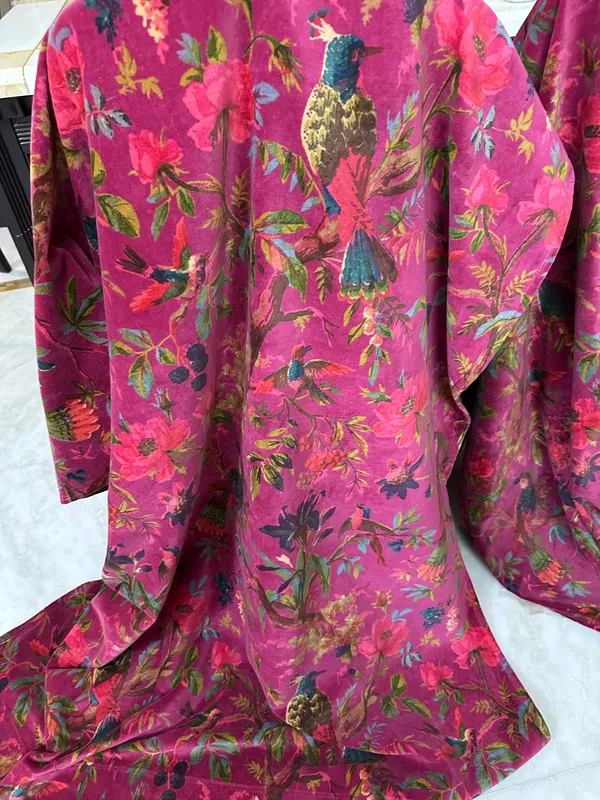 Luxury_Cotton_Velvet_Fabric:_Bird_Print_Upholstery,_Home_Decor_By_The_Yard