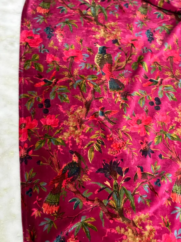 Luxury_Cotton_Velvet_Fabric:_Bird_Print_Upholstery,_Home_Decor_By_The_Yard