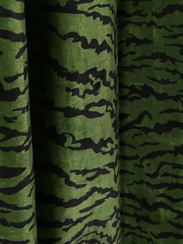 Vintage_Style_Green_Velvet_Curtain:_Tiger_Print_Can_Be_Custmize_Boho_Decor.