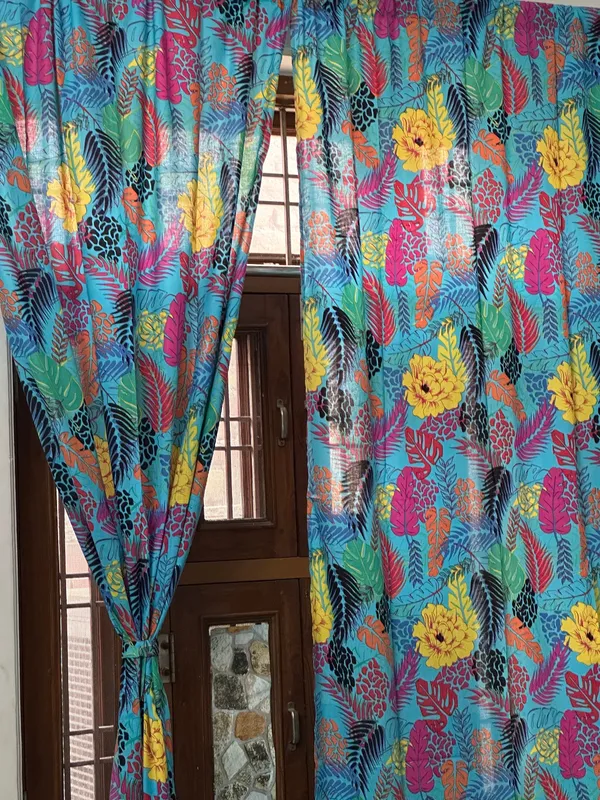 Tropical_Turquoise_Cotton_Curtain_Set:_Boho_Floral_Drapes