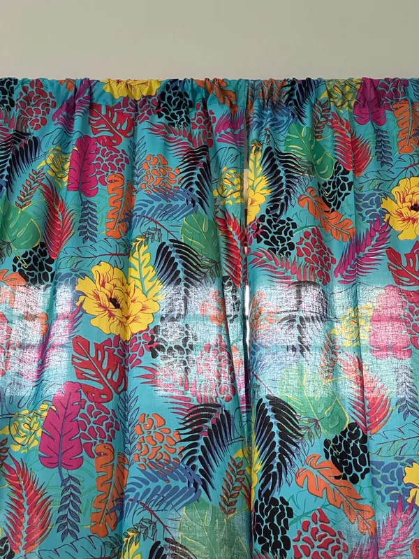 Tropical_Turquoise_Cotton_Curtain_Set:_Boho_Floral_Drapes