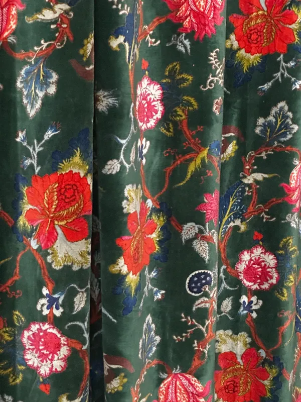 Floral_Moss_Green_Velvet_Curtain:_Boho_Luxury_Drapes_(Set_Of_Two)