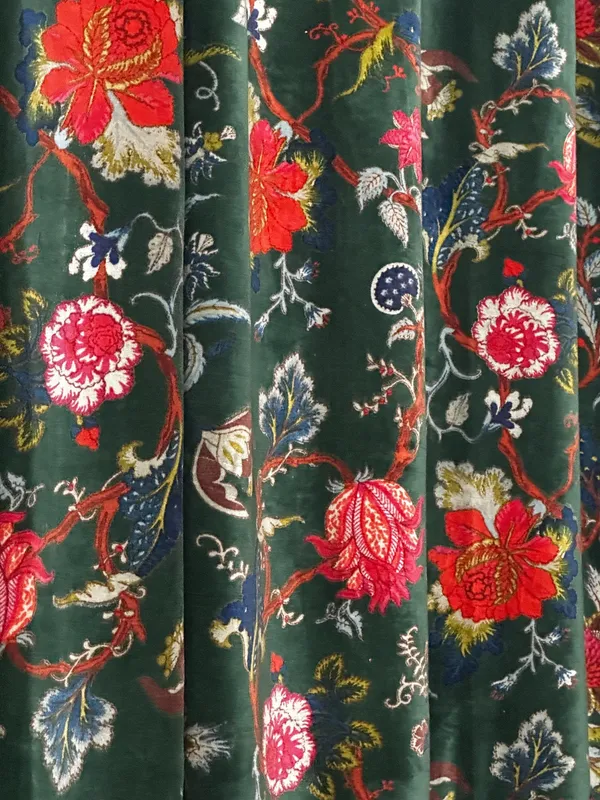Floral_Moss_Green_Velvet_Curtain:_Boho_Luxury_Drapes_(Set_Of_Two)