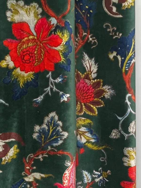Floral_Moss_Green_Velvet_Curtain:_Boho_Luxury_Drapes_(Set_Of_Two)