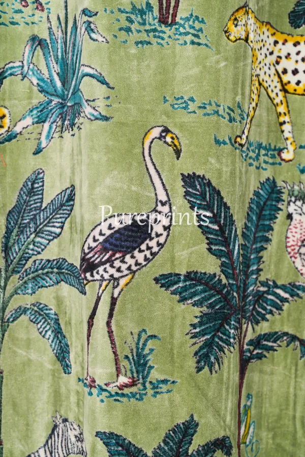 Vintage_Cotton_Velvet_Curtain:_Sage_Green_Jungle_Print_Boho_Drapes