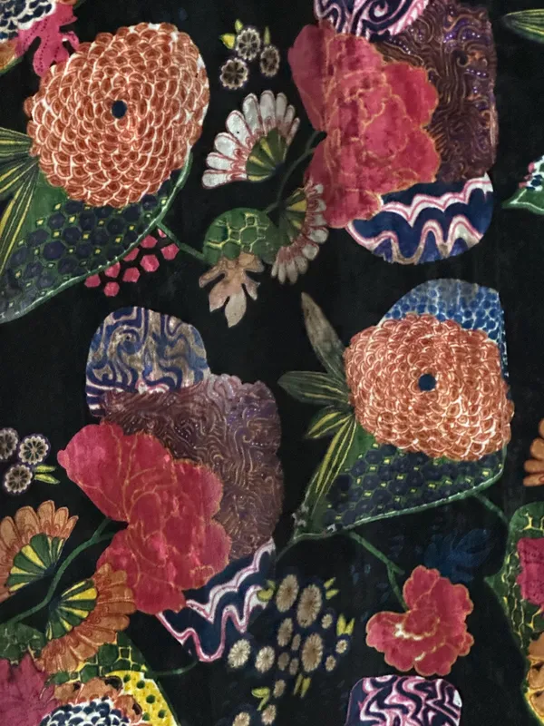 Vintage_Style_Cotton_Velvet_Curtain:_Black_Fruit_Print_Boho_Drapes