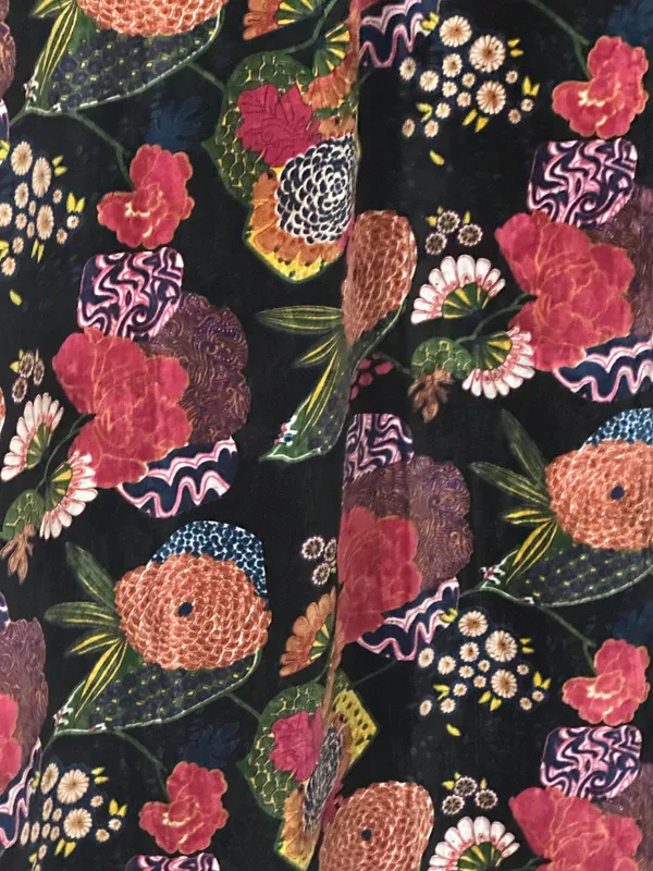 Vintage_Style_Cotton_Velvet_Curtain:_Black_Fruit_Print_Boho_Drapes