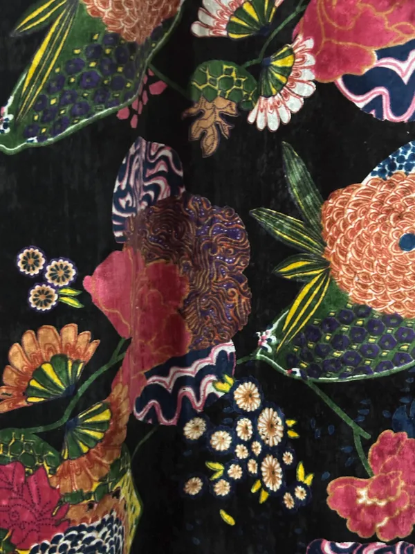 Vintage_Style_Cotton_Velvet_Curtain:_Black_Fruit_Print_Boho_Drapes