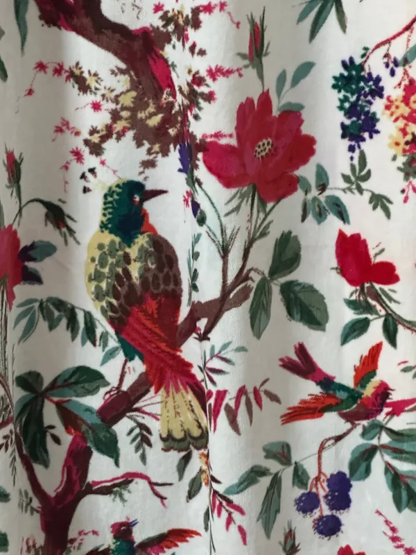 Vintage_Style_Bird_Print_Cotton_Velvet_Curtain:_Boho_Window_Panel