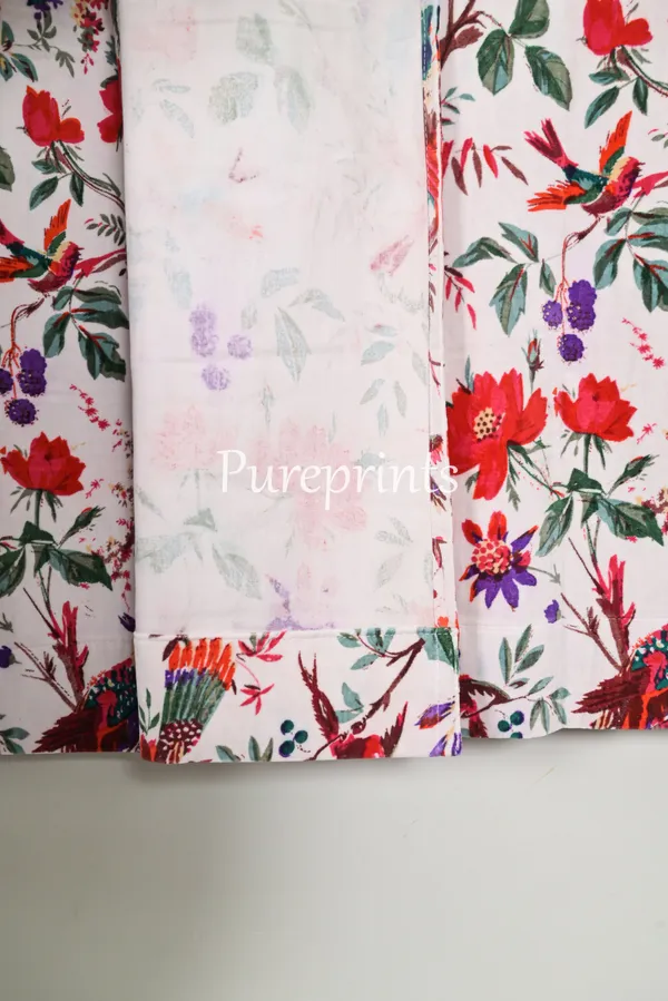 Vintage_Style_Bird_Print_Cotton_Velvet_Curtain:_Boho_Window_Panel