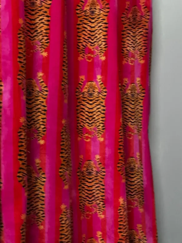 Tiger_Art_Print_Velvet_Curtains:_Pink_&_Coral_Boho_Drapes_-_Custom_Size