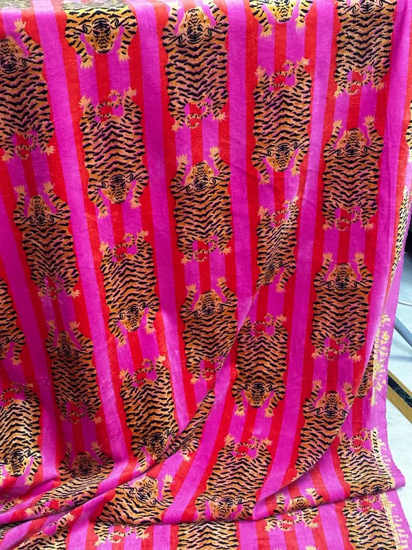 Tiger_Art_Print_Velvet_Curtains:_Pink_&_Coral_Boho_Drapes_-_Custom_Size