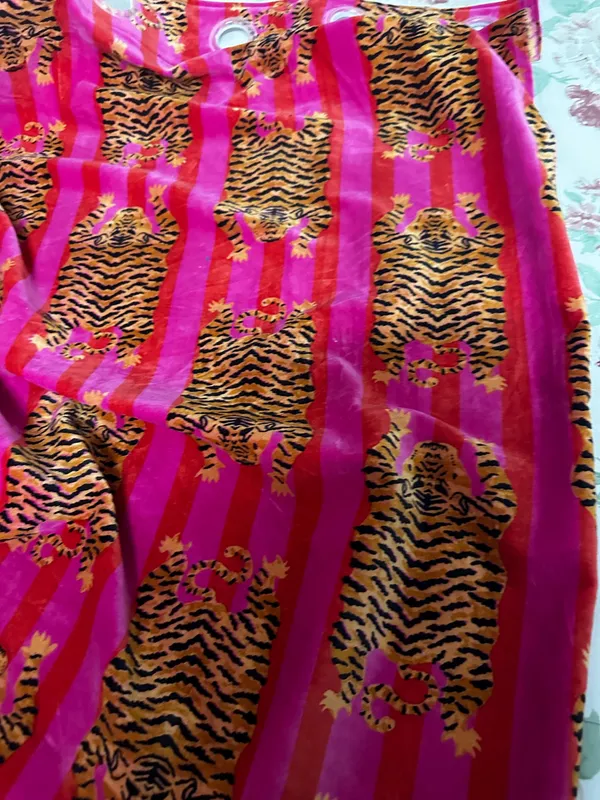Tiger_Art_Print_Velvet_Curtains:_Pink_&_Coral_Boho_Drapes_-_Custom_Size