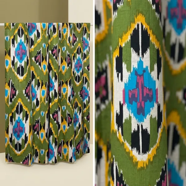 Vibrant_Ikat-Style_Cotton_Curtain_€“_Customizable_Size,_Rod_Pocket_Design