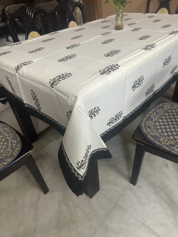 Artisan_Made_Sanganeri_Block_Print_Table_Cover_-_6_Seaters_|_Monochrome_Botanical_Print_|_100%_Premium_Cotton_Table_Linen_(60"X90")