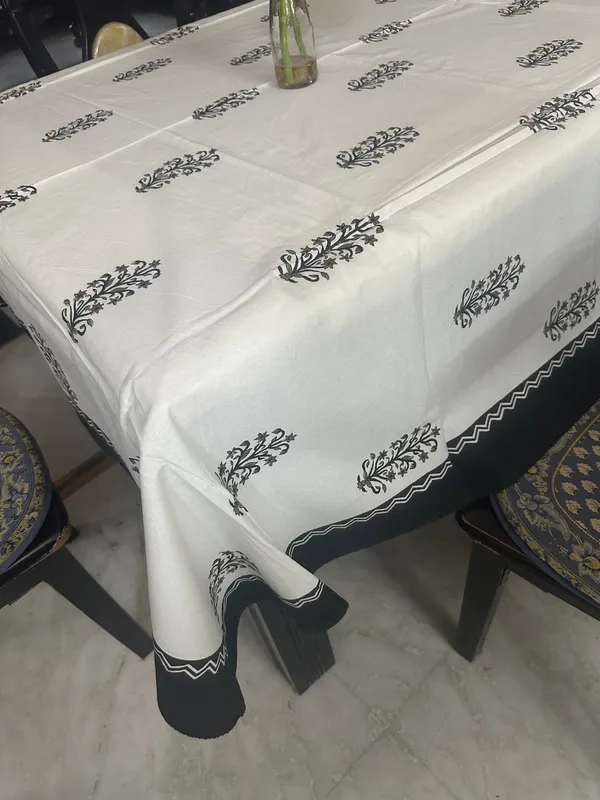 Artisan_Made_Sanganeri_Block_Print_Table_Cover_-_6_Seaters_|_Monochrome_Botanical_Print_|_100%_Premium_Cotton_Table_Linen_(60"X90")