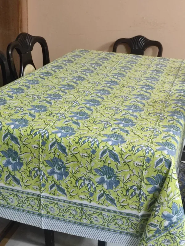 Hand-Stamped_Cotton_Tablecloth_€“_Lime_Green_Indigo_Floral_Vine_Design_(60"X90")