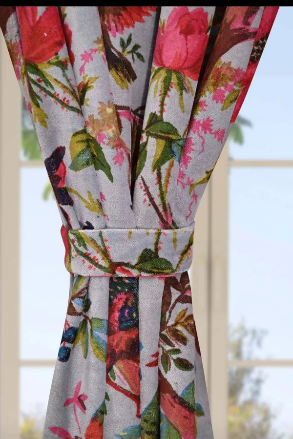 Vintage_Cotton_Velvet_Curtain,_Bird_Print_Boho_Drapes