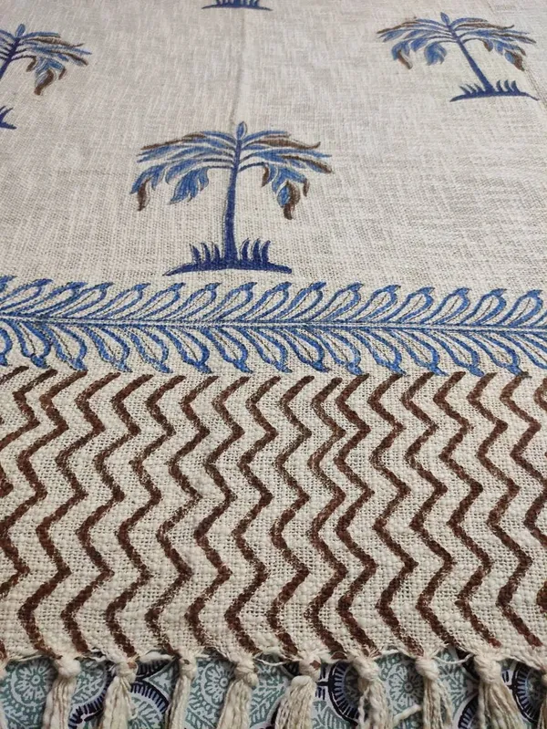 Hand_Woven_Mud_Cloth_Throw_Blanket:_Indigo_Print,_Boho_Tassels