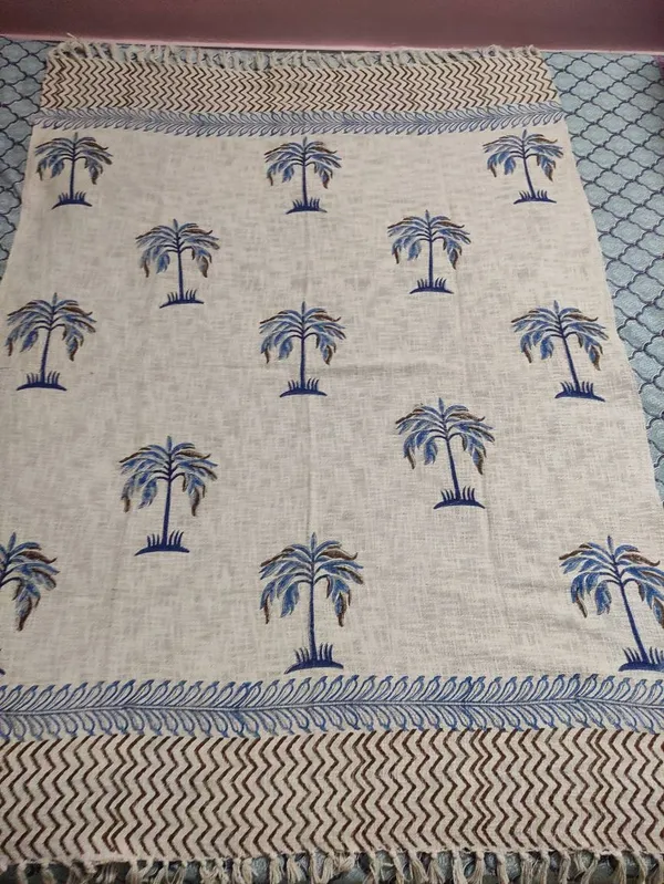 Hand_Woven_Mud_Cloth_Throw_Blanket:_Indigo_Print,_Boho_Tassels