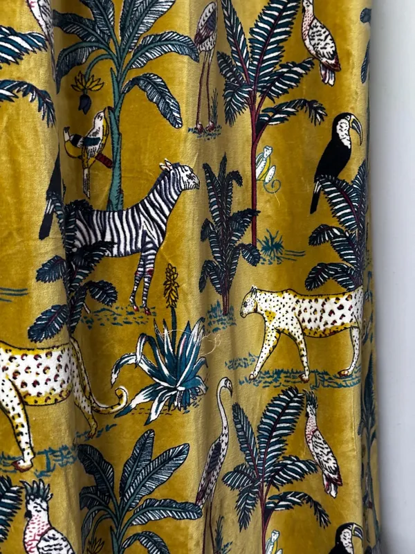 Velvet_Forest_Print_Curtain_Popcorn_Yellow_Boho_Drapes