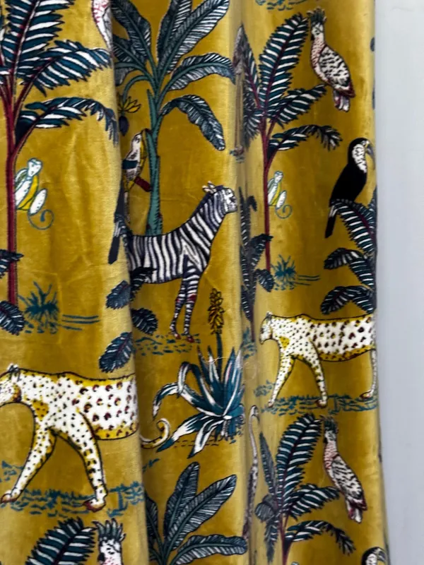 Velvet_Forest_Print_Curtain_Popcorn_Yellow_Boho_Drapes