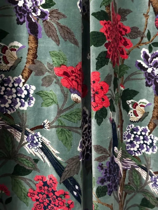 Vintage_Style_Velvet_Curtain:_Sage_Green_Bird_Print,_Boho_Drapes