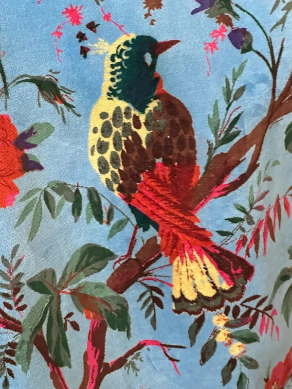 Vintage_Style_Cotton_Velvet_Curtain_Set:_Bird_Print_Boho_Drapes