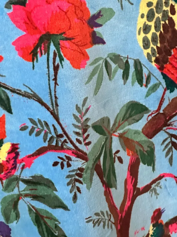 Vintage_Style_Cotton_Velvet_Curtain_Set:_Bird_Print_Boho_Drapes