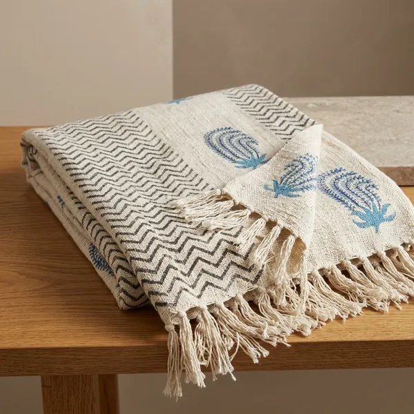 Hand_Woven_Mud_Cloth_Throw_Blanket:_Natural_Hand_Printed_Cotton,_Boho_Tassels