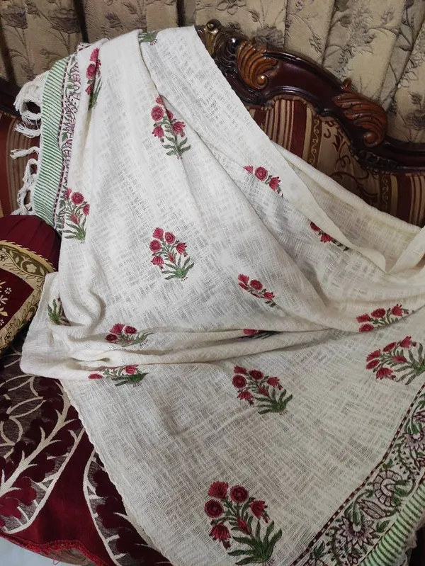 Hand_Woven_Mud_Cloth_Throw_Blanket:_Natural_Poppy_Print,_Boho_Tassels