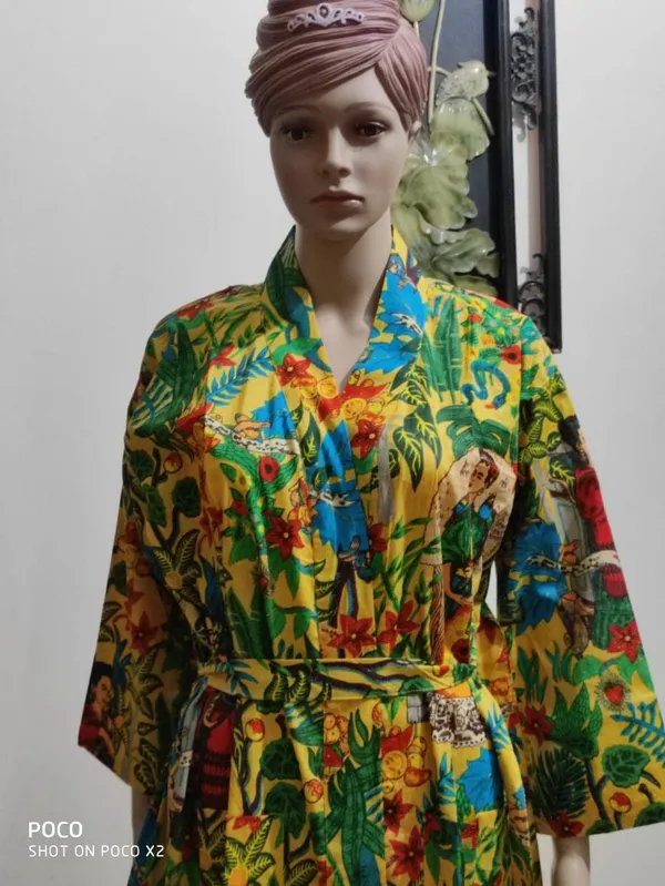 Frida_Kahlo_Print_Cotton_Kimono_Robe:_S-Xl,_Everyday_Loungewear