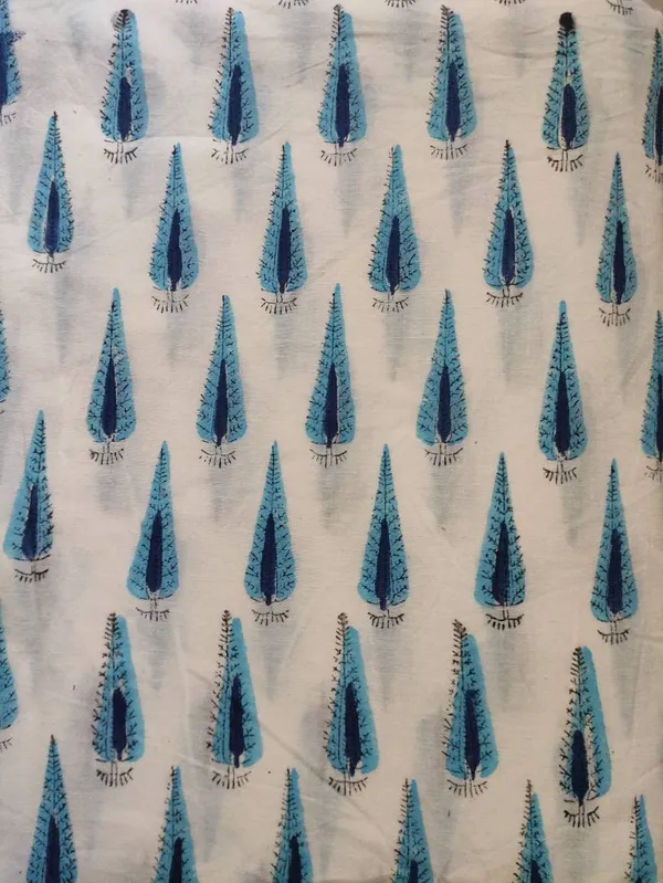 Hand_Block_Printed_Cotton_Fabric:_Mughal_Print,_44"_Wide