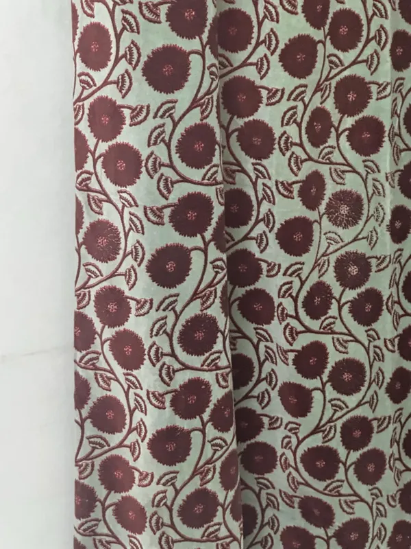Floral_Cotton_Velvet_Curtain:_Sage_Green,_Wine_Flower_Print_Boho_Drapes