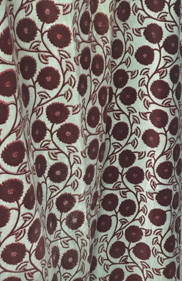 Floral_Cotton_Velvet_Curtain:_Sage_Green,_Wine_Flower_Print_Boho_Drapes