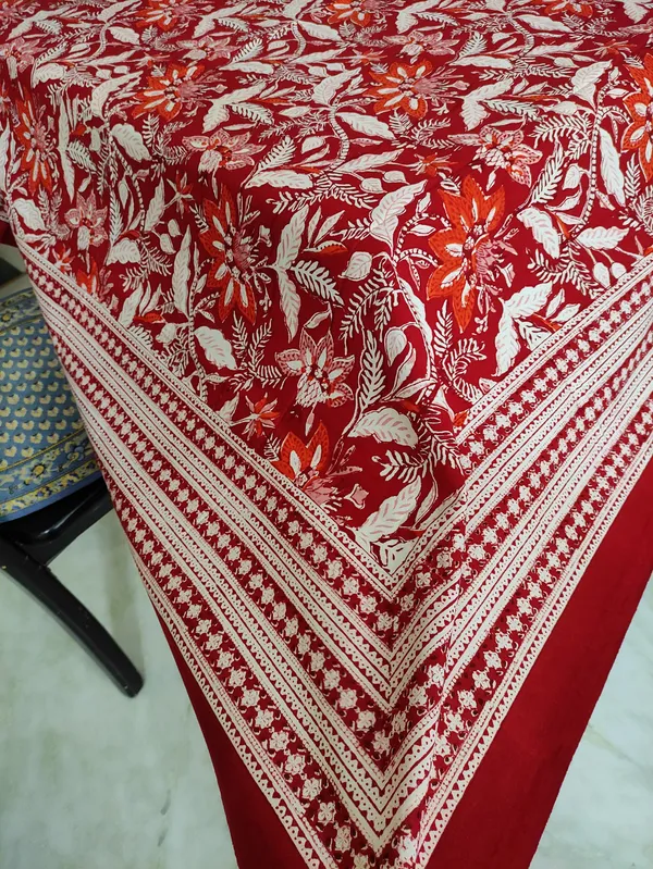 Hand_Block_Print_Tablecloth:_Floral_Cotton_Farmhouse_Table_Cover