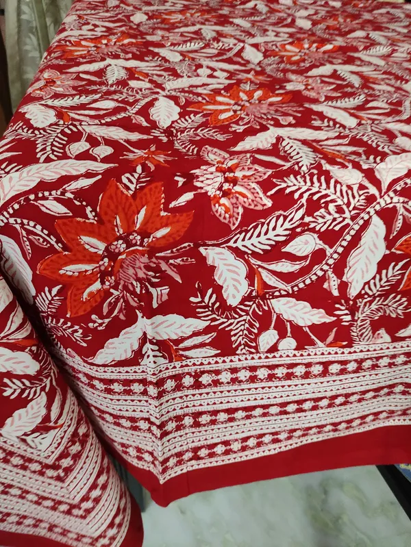 Hand_Block_Print_Tablecloth:_Floral_Cotton_Farmhouse_Table_Cover
